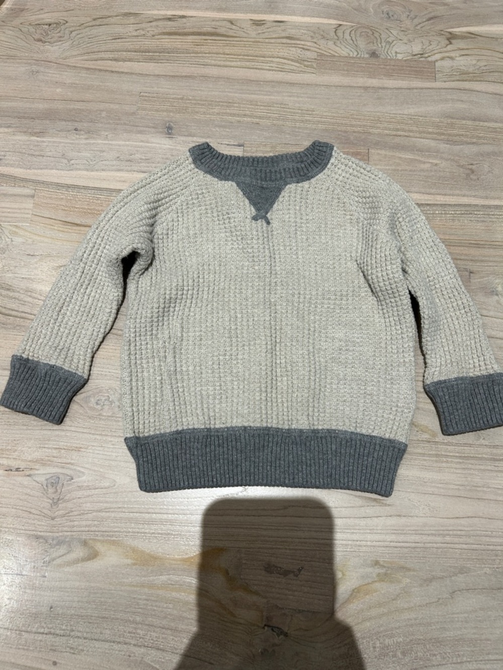 GAP Cream Crewneck Sweater with Gray Trim